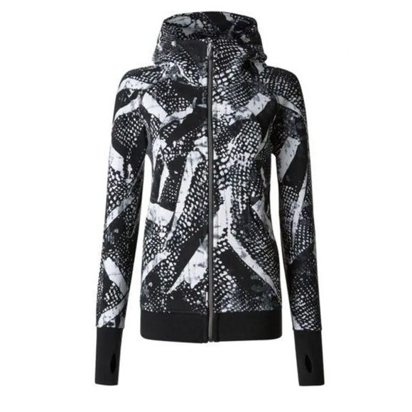 Lululemon Scuba Hoodie 3 Full Zip Black White Static Mist Jacket Size 6 - Picture 6 of 16